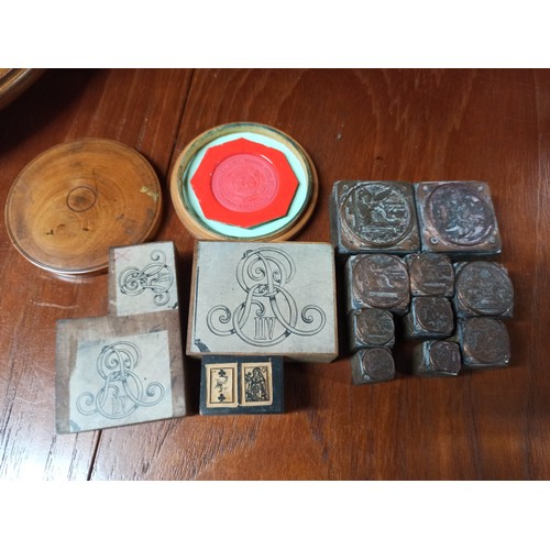 501B - Brass and Wooden Seal/ Printing Blocks