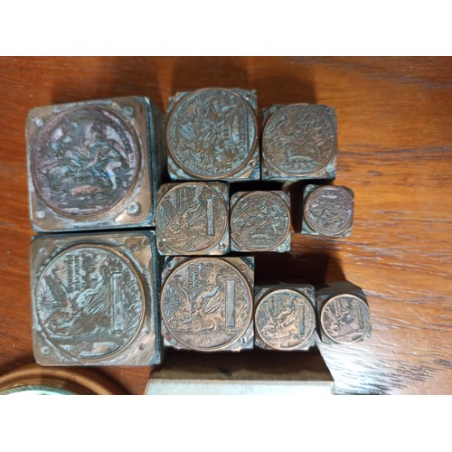 501B - Brass and Wooden Seal/ Printing Blocks