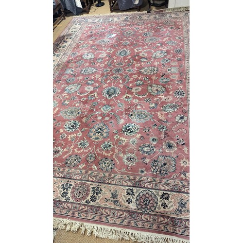 312B - A Very large Royal Keshan Patterned Wool Rug 4.2mtrs x 3mtrs