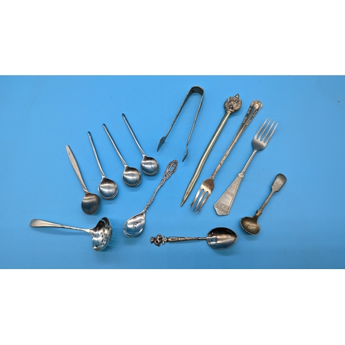 907B - An assortment of silver plated ware and other cutlery