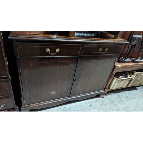 579C - Dark Wood Small Buffet Unit/ Sideboard 108cm x 82cm  x 46cm