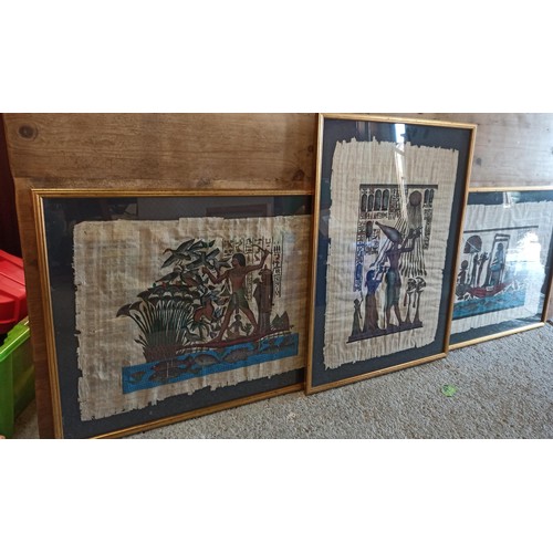 1312 - 3 x Framed Papyrus , Pictures and 2 x Other