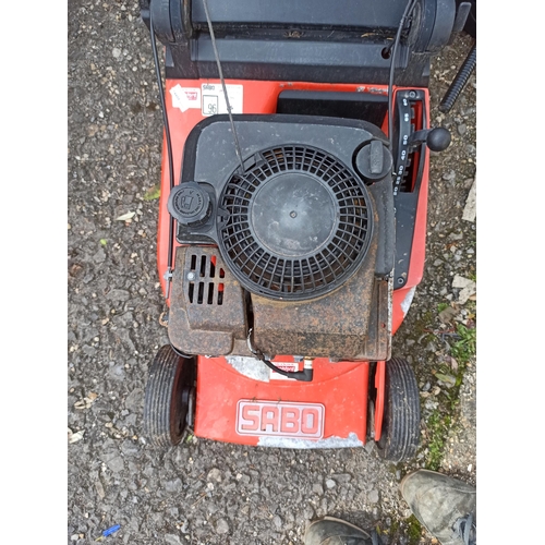 134 - Sabo Petrol Mower with Grass Box - Seen Running