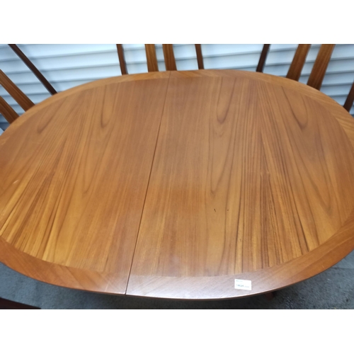 481 - A Mid Century Design Nathen Extending Oval Dining Table & 3 Chairs, 1 Carver.