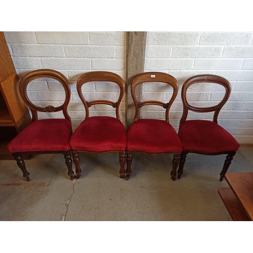 569 - 4 x Antique Balloon Back Chairs