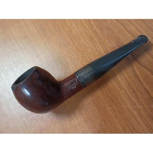 760 - Antique Imperial ITC Smokers Pipe with Silver Collar