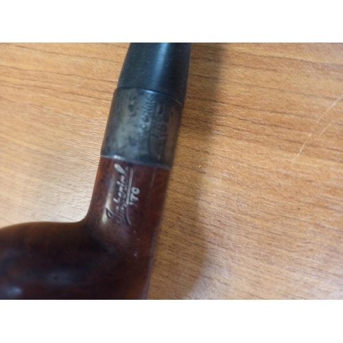 760 - Antique Imperial ITC Smokers Pipe with Silver Collar