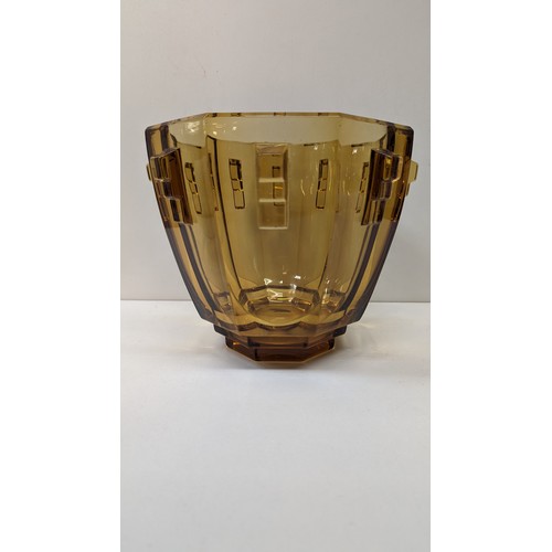 769 - An Art Deco Amber Glass Val Saint Lambert Style Ice Bucket & 3 Other Bowls.