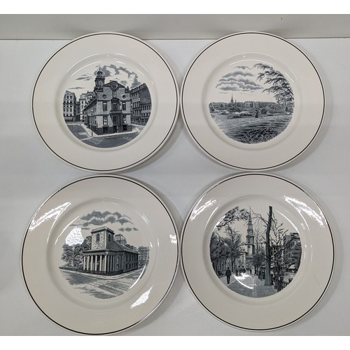 842 - 4 x Copeland Spode  R.H Stearns Company Centennial Plates - Boston.