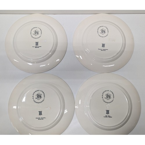 842 - 4 x Copeland Spode  R.H Stearns Company Centennial Plates - Boston.