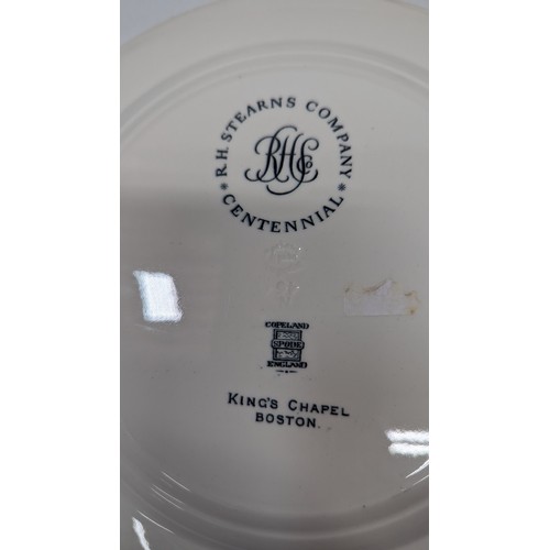 842 - 4 x Copeland Spode  R.H Stearns Company Centennial Plates - Boston.