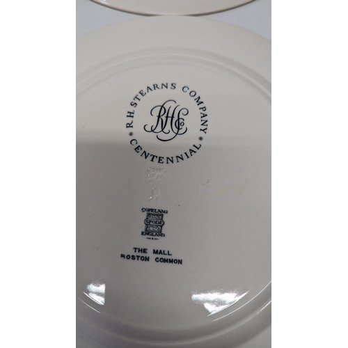 842 - 4 x Copeland Spode  R.H Stearns Company Centennial Plates - Boston.