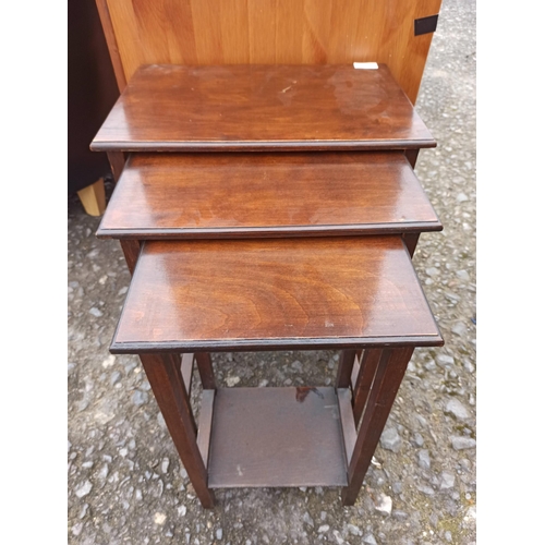 853 - A Nest Of 3 Tables , Small Table With Lower Shelf.
64cm H x 43cm W x 28cm D.