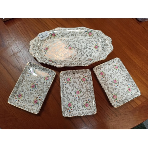 950 - Vintage James Kent Ltd - Longton Dishes , 3 x Rectangle, 1 x Larger Platter