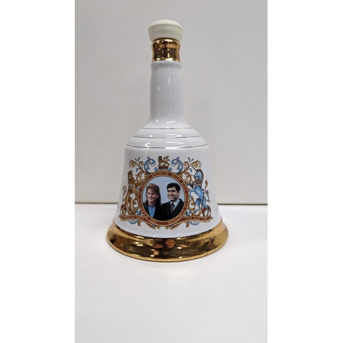 1026 - A Prince Andrew , Sarah Ferguson Royal Wedding Bells Whisky Decanter.