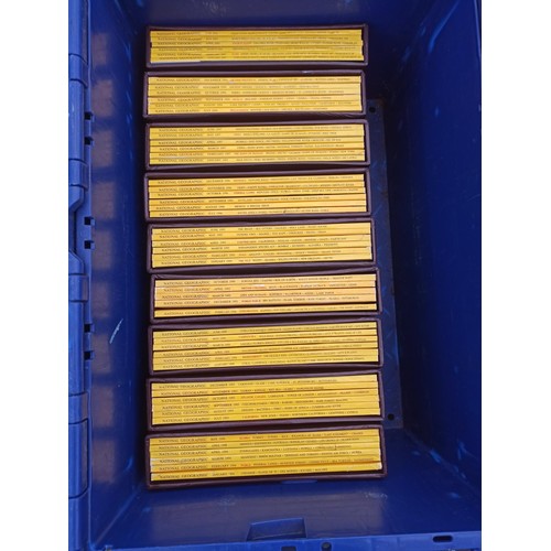 1057 - Crate of National Geographic Magazines in 16 Leather Folders