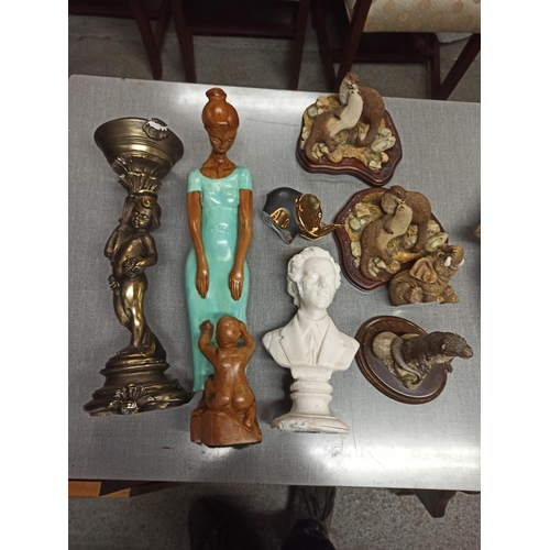 1114 - A Collection of Ornaments , Candlestick etc.