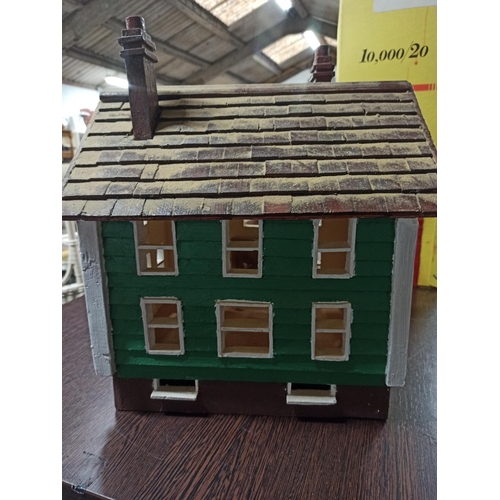 1263 - A Hand Built Wooden House Model.