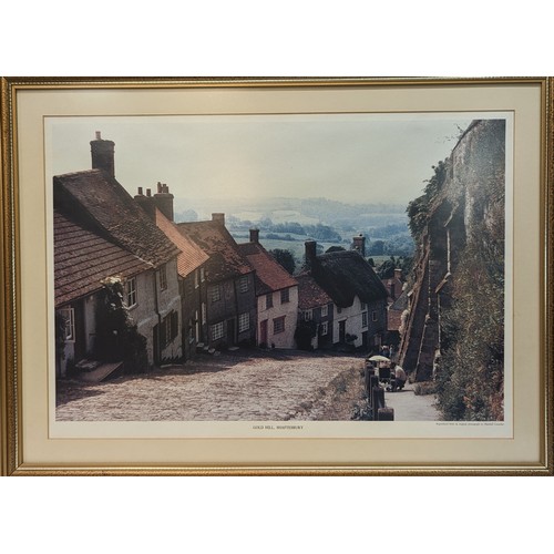 1289 - A Framed Photograph of Gold Hill Shaftsbury Under Non Reflective Glass 70 x 55cm