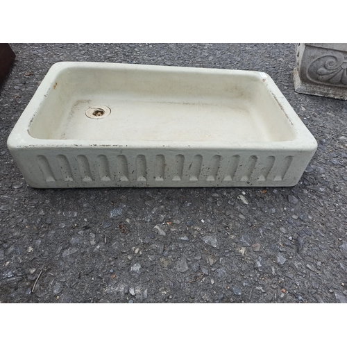 31 - A Large Antique Glazed Sink 15cm x 48cm x 78cm