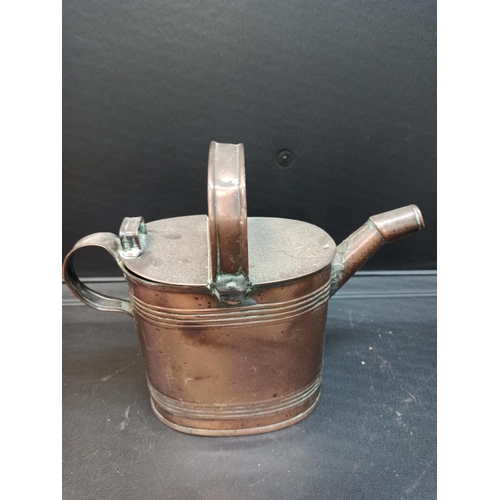 65 - 2 x Vintage Copper Watering Cans 26cm H