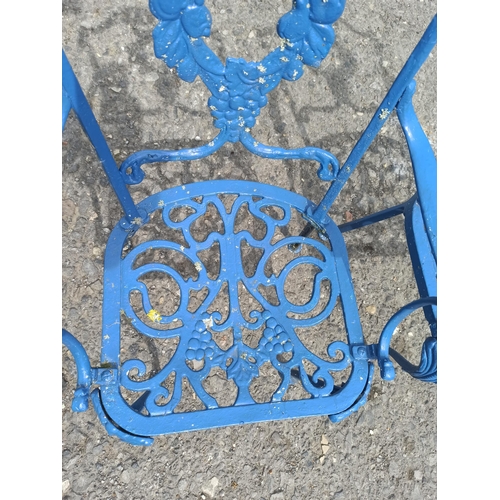 35 - 2 x Blue Metal Garden Chairs