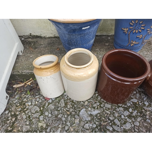 24 - 6 x Glazed Garden Pots