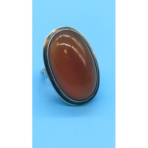 430 - A Silver and Carnelian Ring