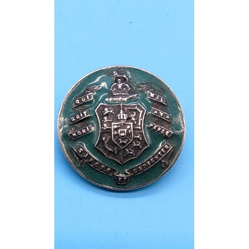 423 - A Vintage Kings College London Silver and Enamel Badge