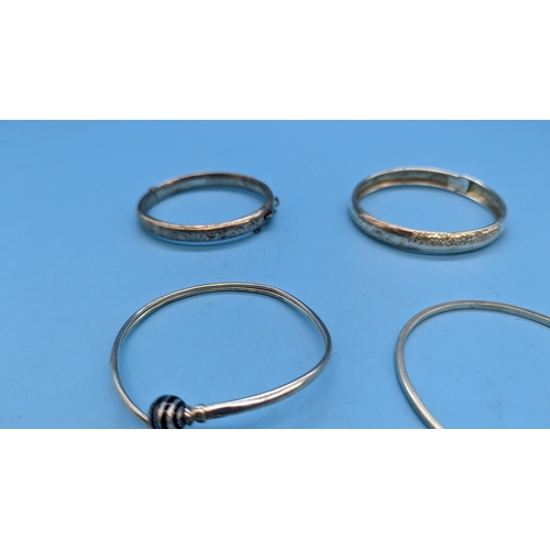 465 - 4 x Silver Bangles 41.5 Grams