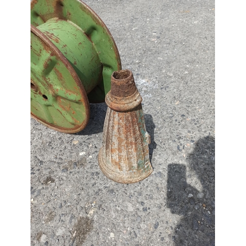 78 - Assorted Metal Ware plus Bottle Crate, Cable Drum, Gutter Hopper and Galvanised Bucket