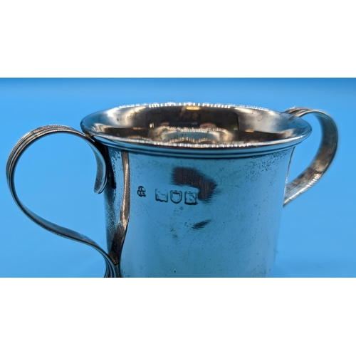 440 - A Twin  Handled Hallmarked Silver Christening Cup London 1897