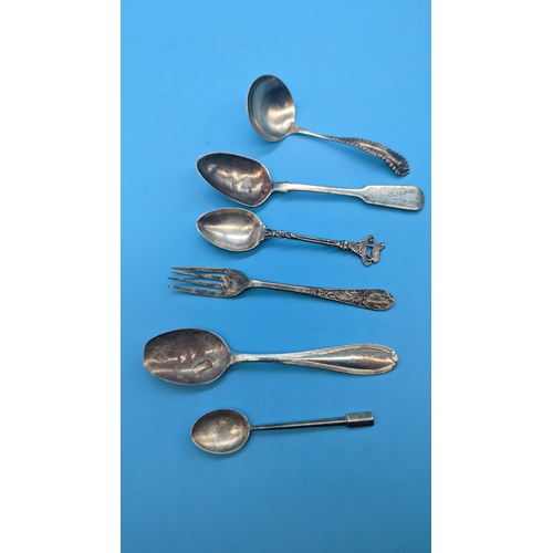 497 - An Assortment of Hallmarked Silver Spoons and Fork 97 grams