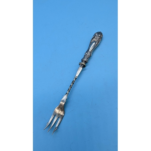 444 - A Hallmarked Silver Pickle Fork 27 Grams