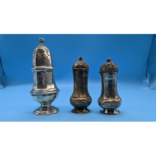 443 - 3 x Hallmarked Salt and Pepper Pots 120