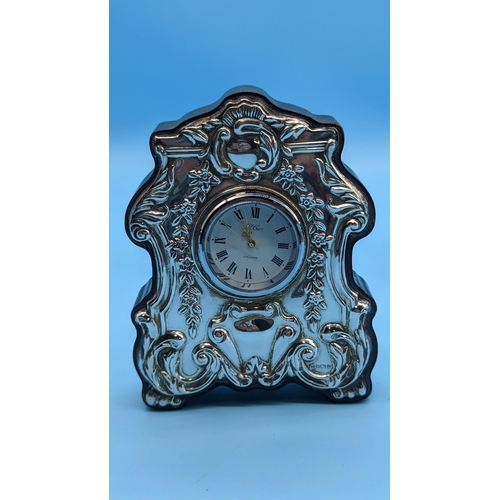 477 - A Hallmarked Silver Desk Clock