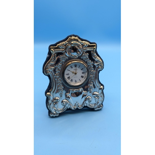 478 - A Hallmarked Silver Desk Clock