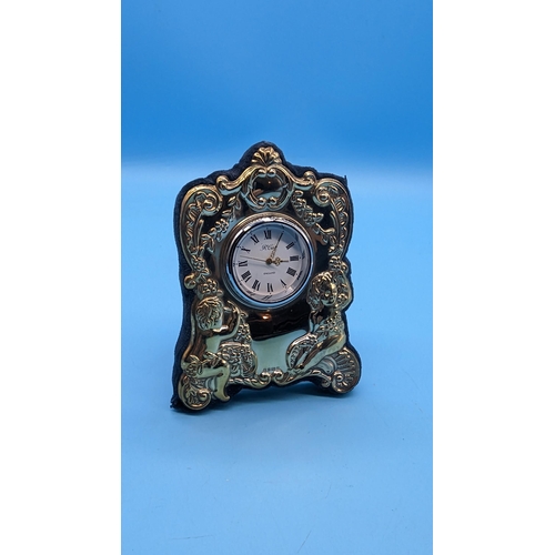 475 - A Hallmarked Silver Desk Clock