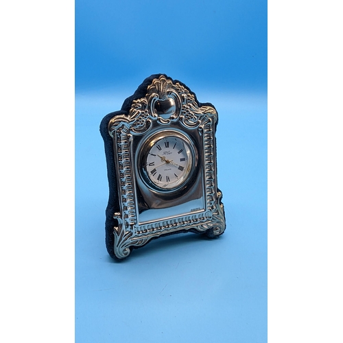 474 - A Hallmarked Silver Desk Clock