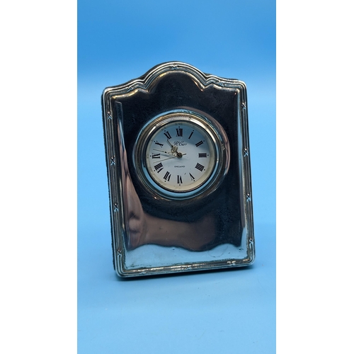 476 - A Hallmarked Silver Desk Clock