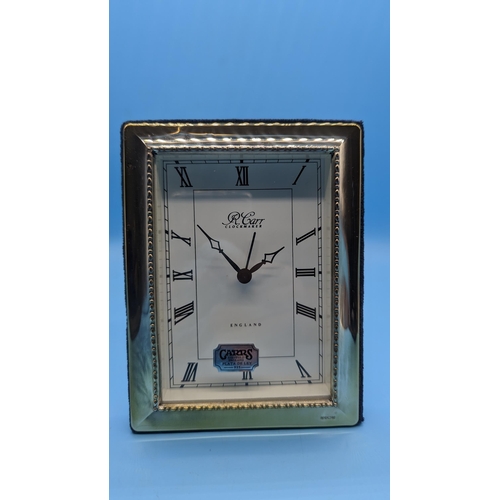 479 - A Large Hallmarked Silver Desk Clock