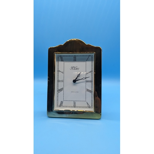 481 - A Large Hallmarked Silver Desk Clock