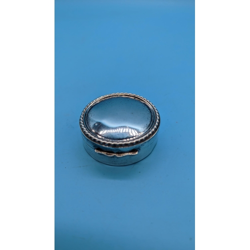 419 - A Hallmarked Silver Pill Box