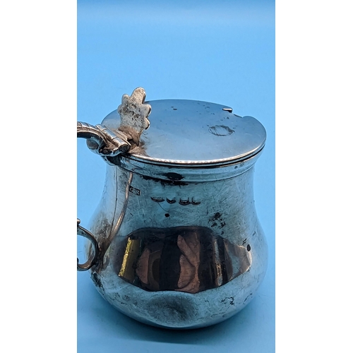 442 - A Silver Lidded Mustard Pot 98gms