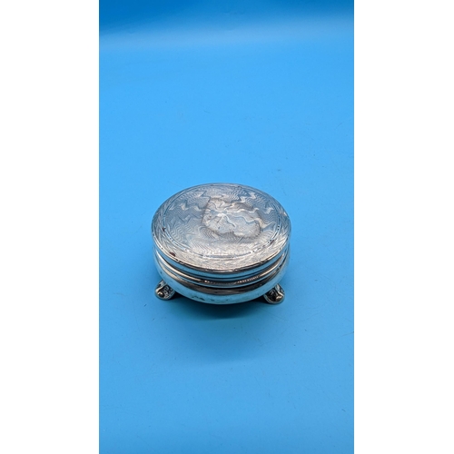 486 - A Silver Hallmarked Lidded Pot - 55 Grams