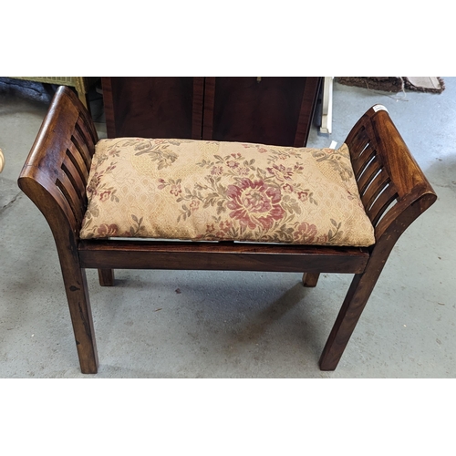 531 - A  Wooden Hall Stool/ Antique Piano Stool