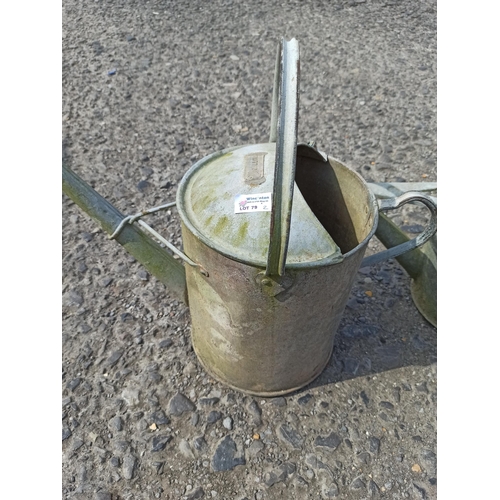 79 - A Pair of Metal Garden Watering Cans 43cm H