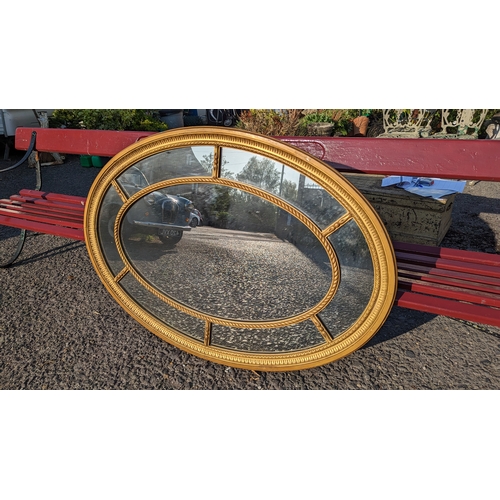 351B - Extra Large Oval Edwardian Mirror  96cm H x 135cm W