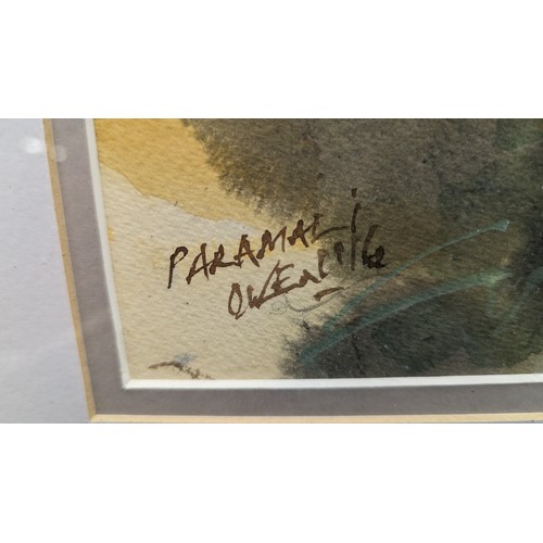 1142 - An Original Watercolour of Paramali by Clive Owen 71cm x 51cm in Frame