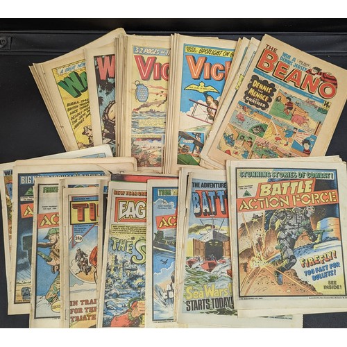 1102B - A Quantity of 1980's Warlord , Eagle, Tiger , Victor , Battle Action and Beano Comic